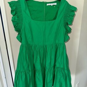 English Factory Vibrant Green Dress